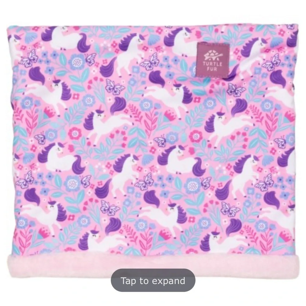 Turtle Fur Kids Printed Comfort Shell Toddlers Neck Warmer Lined Plush Pink NWT